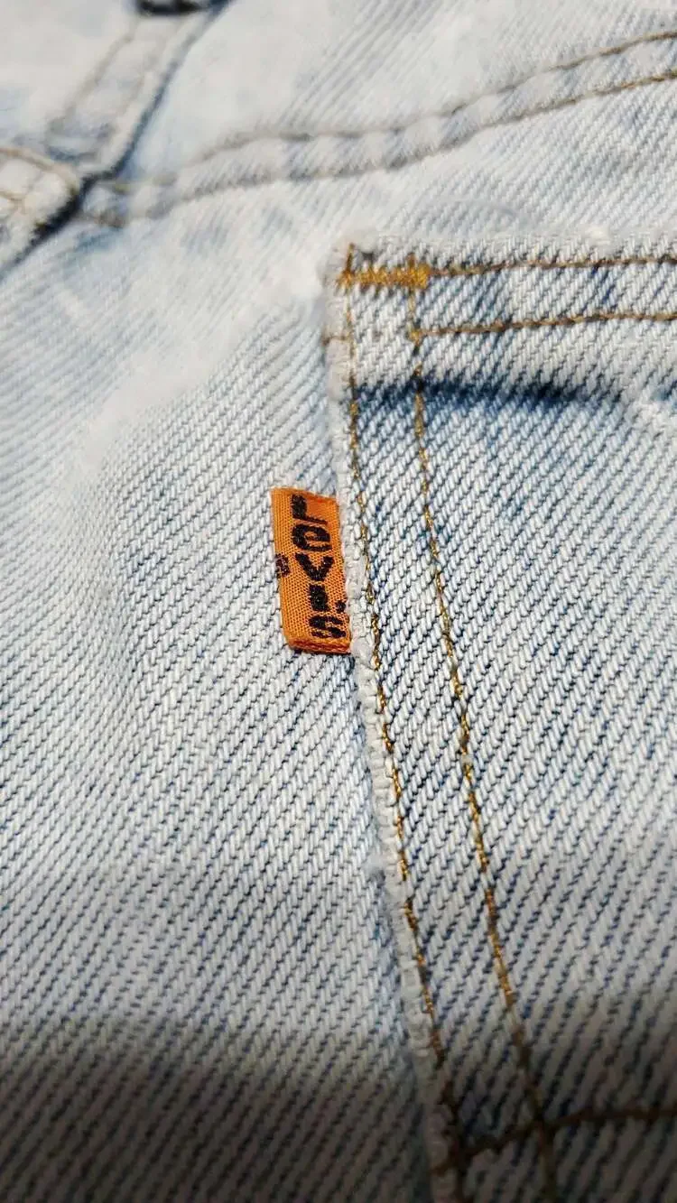 Vintage 80s Levi's Orange Tab 698 Distressed Straight Leg Light Wash Jeans W36